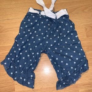 Polka Dot Tie-Front Crop Top - Blue & White